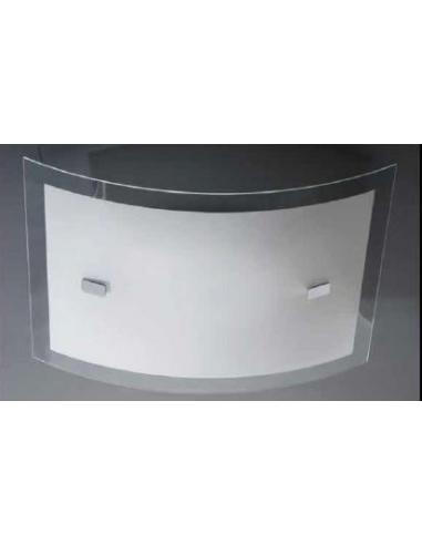 LORA 400/PL/P Lampada da Soffitto Vetro Bianco e Trasparente