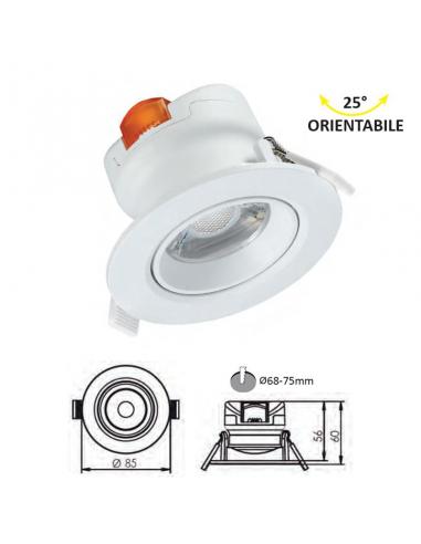Lampo Lighting SYDOR7WBN Sydor Faretto Incasso Orientabile LED