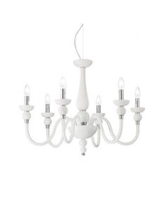 Ideal Lux 113678 Doge SP6 Chandelier pendant with White Glass
