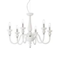 Ideal Lux 113678 Doge SP6 Lampadario a Sospensione Vetro Bianco
