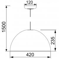 Toscot 876 Notorius Sospensione a Cupola in Maiolica Rossa D42