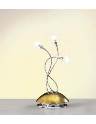 Sìkrea 097305 Diva Lampada da Tavolo Abat-jour Lumetto Foglia Oro