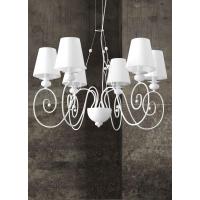 Contemporanea AISHA/S Lampadario Bianco Paralumi in Tessuto