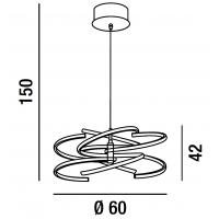 Perenz 6397 B LC Lampada a Sospensione LED integrato Caldo 100W