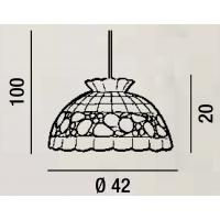 Perenz H5504 Suspension Lamp mother-of-Pearl and Pendel Gold