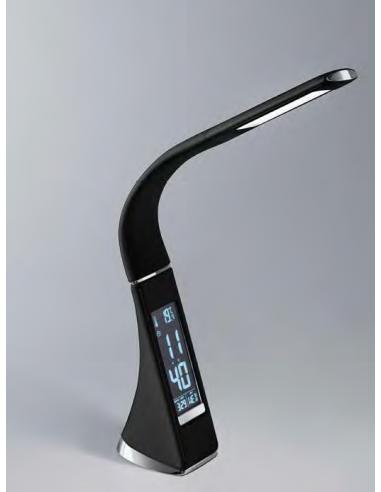 Perenz 6536 N Lampada da Tavolo flex LED pelle nera e display
