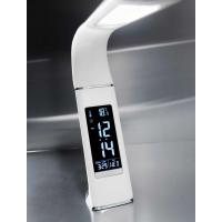 Perenz 6536 B Lampada da Tavolo flex LED pelle bianca e display
