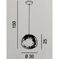 Perenz 6468 TR Suspension Lamp with transparent Glass