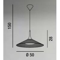 Perenz 6438 N Suspension Lamp in painted metal black