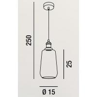 Perenz 6437 AM Suspension Lamp burnished brass amber glass
