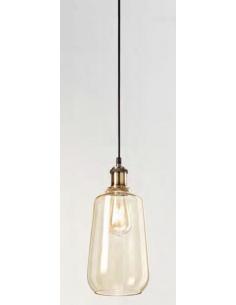 Perenz 6437 AM Suspension Lamp burnished brass amber glass