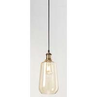 Perenz 6437 AM Suspension Lamp burnished brass amber glass
