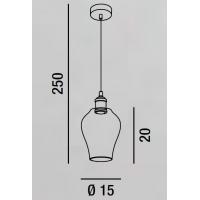 Perenz 6436 WAS Suspension Lamp burnished brass smoked glass