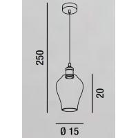 Perenz 6436 FU Lampada a Sospensione ottone brunito vetro fumè