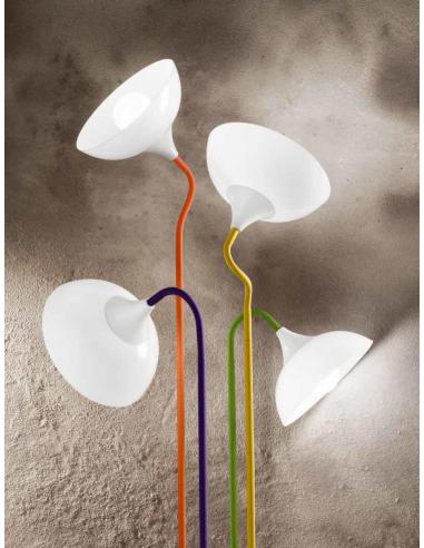 Perenz 6260 VE Floor lamp in metal, jointed and rubber color green