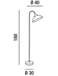 Perenz 6260 G Floor lamp in metal, jointed and rubber color yellow 2