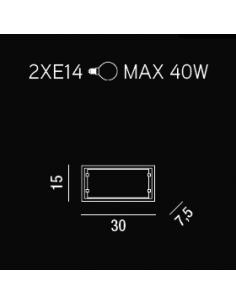 Wall SCONCE with WHITE GLASS 30x15cm 2