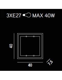 CEILING light with WHITE GLASS 40x40cm 2