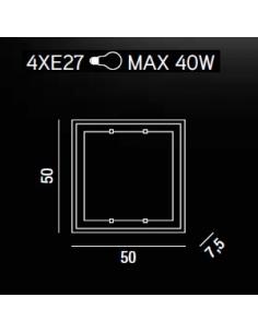 Perenz 5746 B Ceiling Lamp White Glass 50x50 2