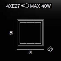 CEILING light GLASS WHITE 50x50cm
