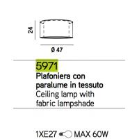 Perenz 5971 Lampada da Soffitto con paralume in tessuto Ø47