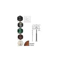 Moretti Luce 86R6.3L.6 Lampione regolabile nero/rame vetro fumé