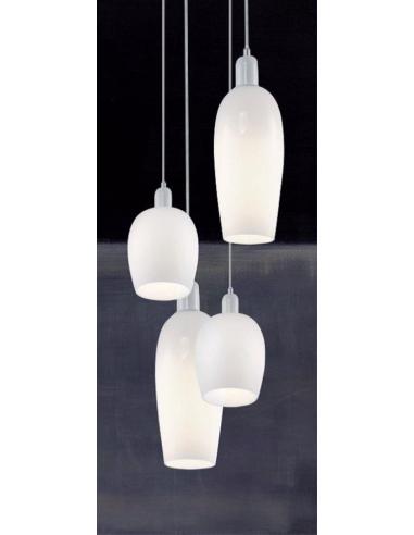 Illuminati MD16003006-4A HANA Pendant lamp glass shapes white