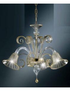 L. O. R. A. 3066/3L CRIST+WITH the Chandelier RIGEL 3 LIGHTS AMBER
