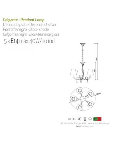 MANTRA 6208 Lampadario PAOLA Colgante