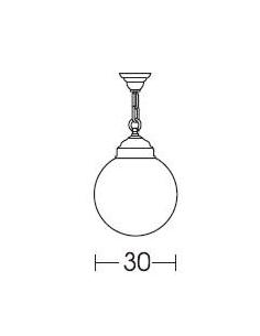 Moretti Luce 232.6.O Lampada sospensione esterni nero rame sfera opale 2