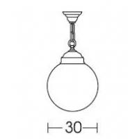 Moretti Luce 232.6.O Lampada sospensione esterni nero rame sfera opale