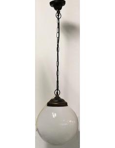 Moretti Luce 232.6.O Lampada sospensione esterni nero rame sfera opale