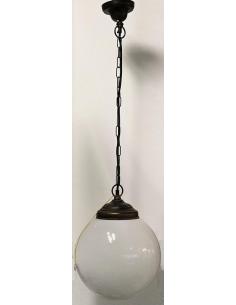 Moretti Luce 232.6.O Outdoor black copper opal sphere suspension lamp