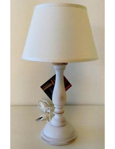 Luce Più DBL 017/P/BCO Lampada tavolo bianco shabby h36
