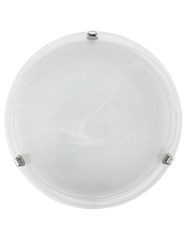 SALOME - PLAFONIERA Ø30CM 1X60W E27 ACCIAIO, CROMO\VETRO ALABASTRO, BIANCO
