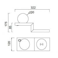 Mantra 6751 Zanzibar wall Lamp, zig zag with the ball, and wireless charging