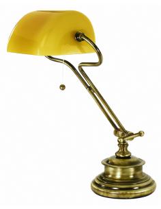 Moretti Luce 1509.A.7 Figi Table Lamp Brass and amber Glass