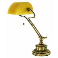 Moretti Luce 1509.A.7 Figi Table Lamp Brass and amber Glass