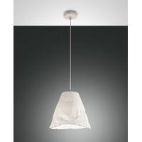 Fabas Luce 3535-40-102 Crumple Lampada a sospensione Ceramica Bianca