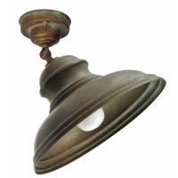 Ceiling light with toggle, brass, antiqued copper-plated