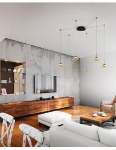 Fabas Luce 3547-48-125 Arabella pendant Lamp 4l linear Amber 2