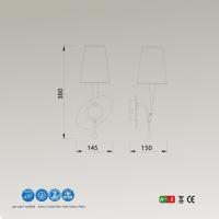 Mantra 3548 Paola Gold Lampada da parete 1L Oro