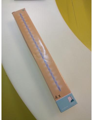 ZIBA - KIT 4 BARRE PER CABINE/ARMADIO 4L X 1,25W LED BLU + CAVO ALIM.220V E SPINA