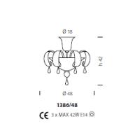 SYLCOM 1386/48 K CR Molin Lampada da soffitto Cristallo