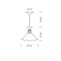 Sylcom 1139/35 D GRA Priuli Lampadario a Sospensione Ø35 Murano