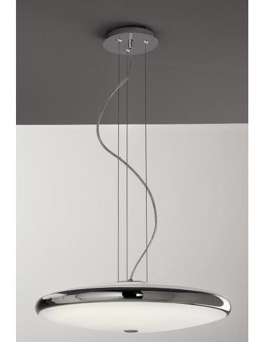 SUSPENSION POLISHED CHROME C/VETRI SATINATI 2XT5 32W+55W INCL.