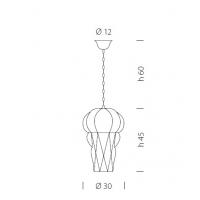 Sylcom 1443/30 FU Lampada veneziana fumé Murano