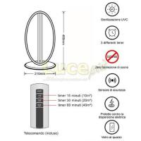 Lampo lighting UVC38BI Lampada UVC Sterilizzante Germicida da tavolo