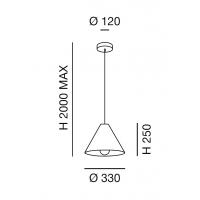 Fabas 3630-45-130 Esino Pendant lamp 1L Walnut