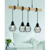 EGLO 43132 TOWNSHEND 5 Pendant lamp 4L steel and wood